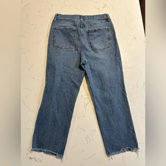 Universal Thread Med Wash Distressed Straight Raw Hem Jeans 14/32R - Picture 8 of 8